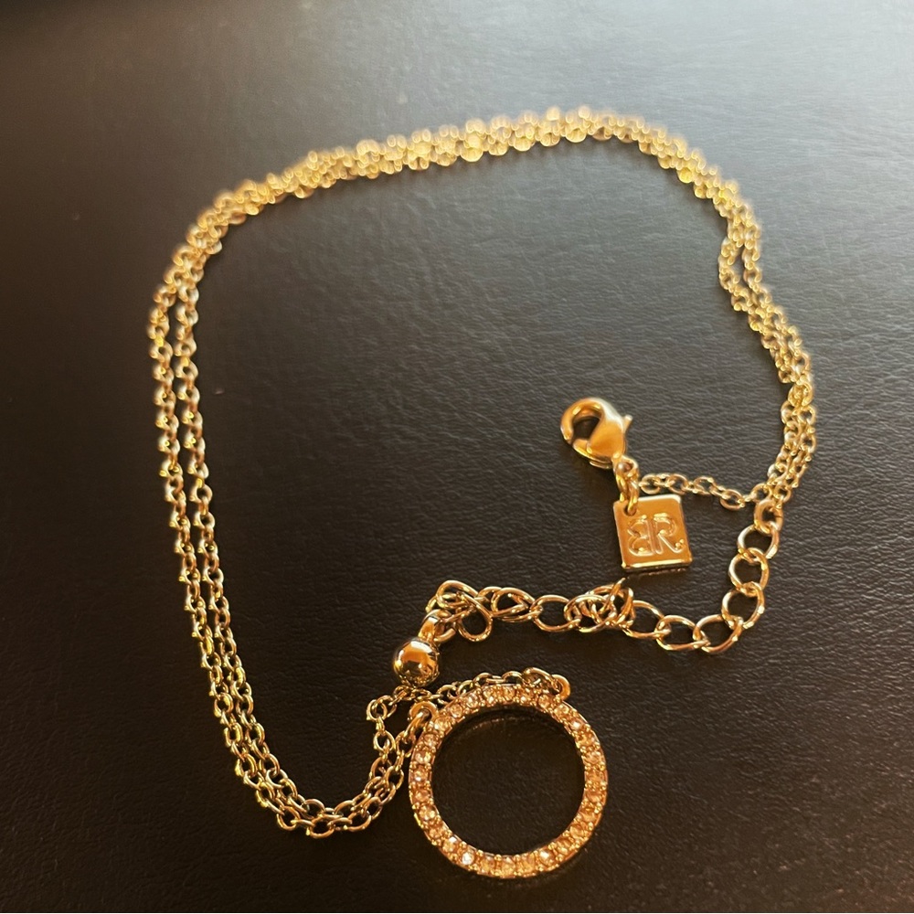 Banana Republic gold crystal pendant necklace